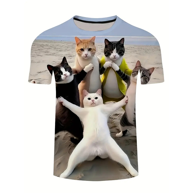 Popular Anime Merchandise - Camiseta divertida con diseño de gato,