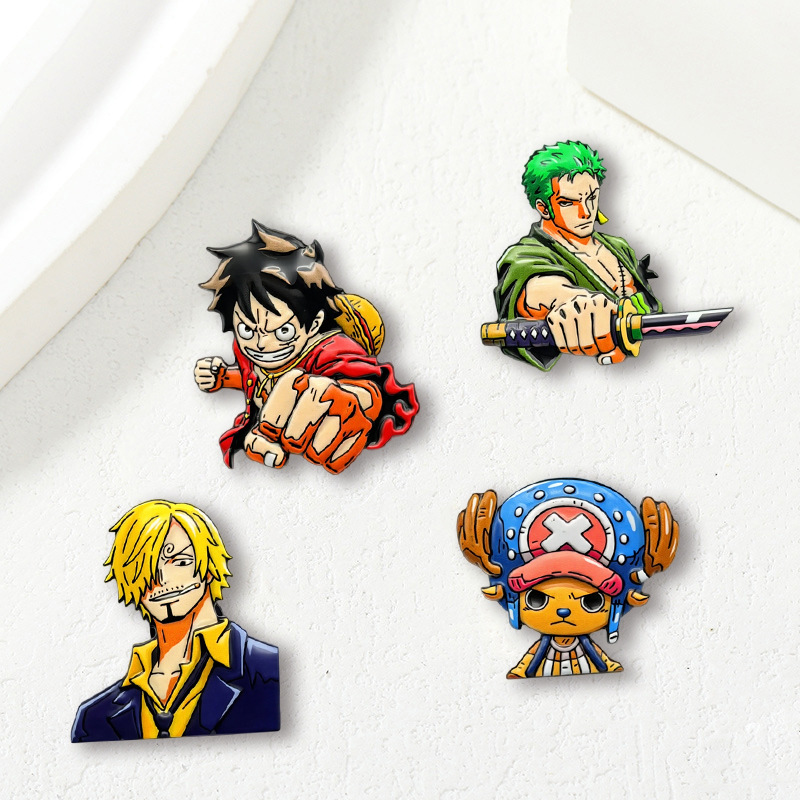 Juego de 4 broches de personaj - Anime One Piece Merchandise reseña y precio